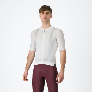 White / Dark Grey Men Castelli ESPRESSO Jersey | RTMW06851