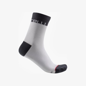 White / Dark Grey Women Castelli VELOCISSIMA 12 Socks | KAMH08769