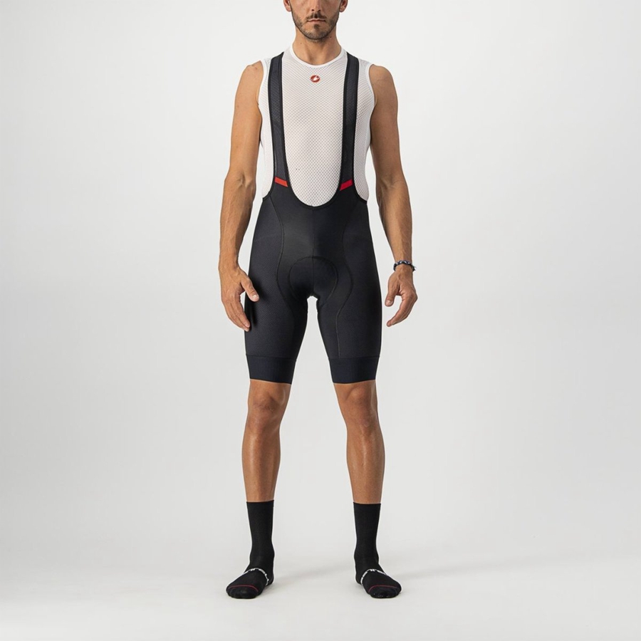 Black Men Castelli COMPETIZIONE Bib Shorts | NLUT28573