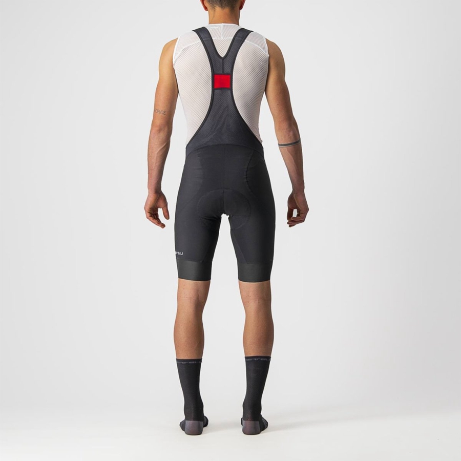 Black Men Castelli ENDURANCE 3 Bib Shorts | ZGYU35074