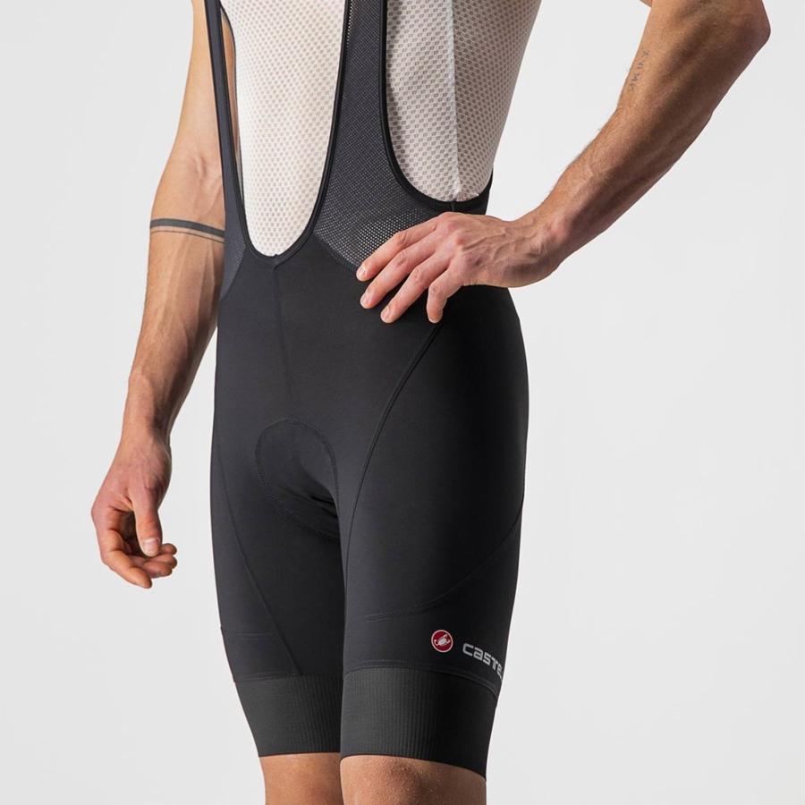 Black Men Castelli ENDURANCE 3 Bib Shorts | ZGYU35074