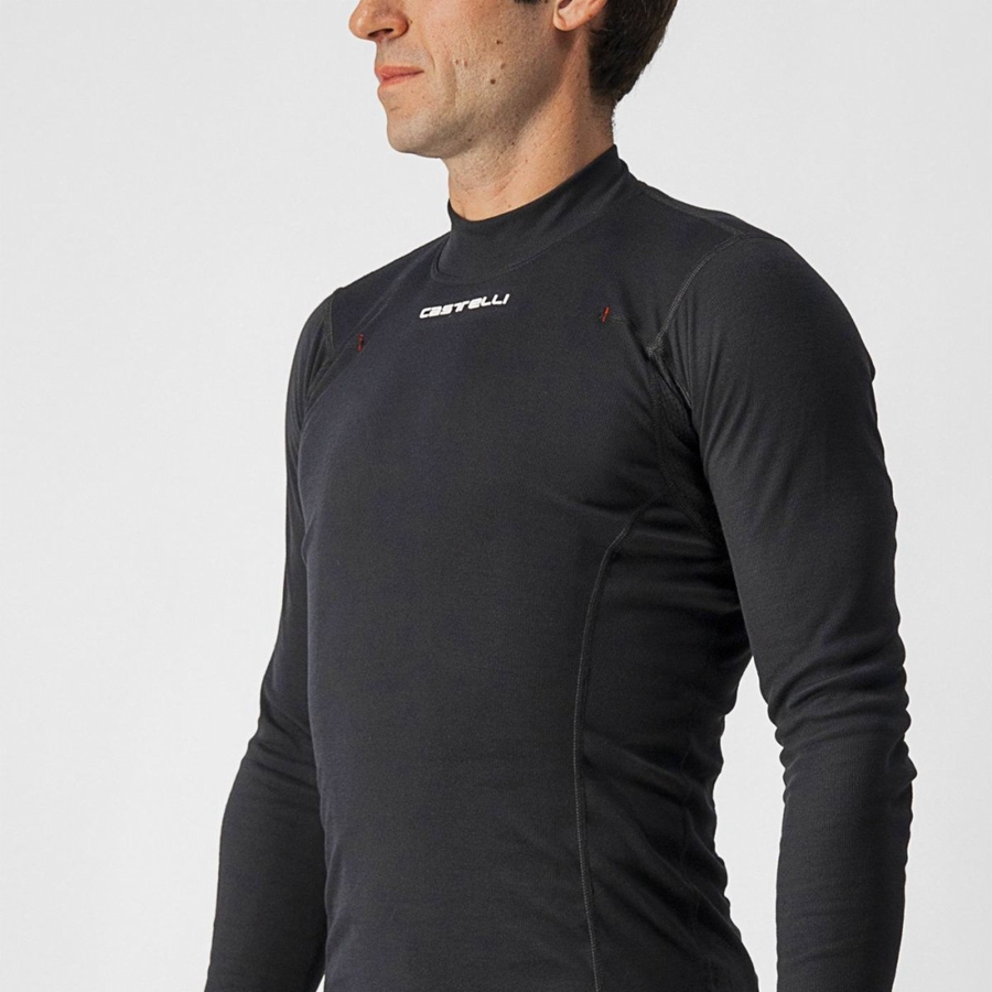 Black Men Castelli FLANDERS WARM LONG SLEEVE Base Layer | PUCR16820