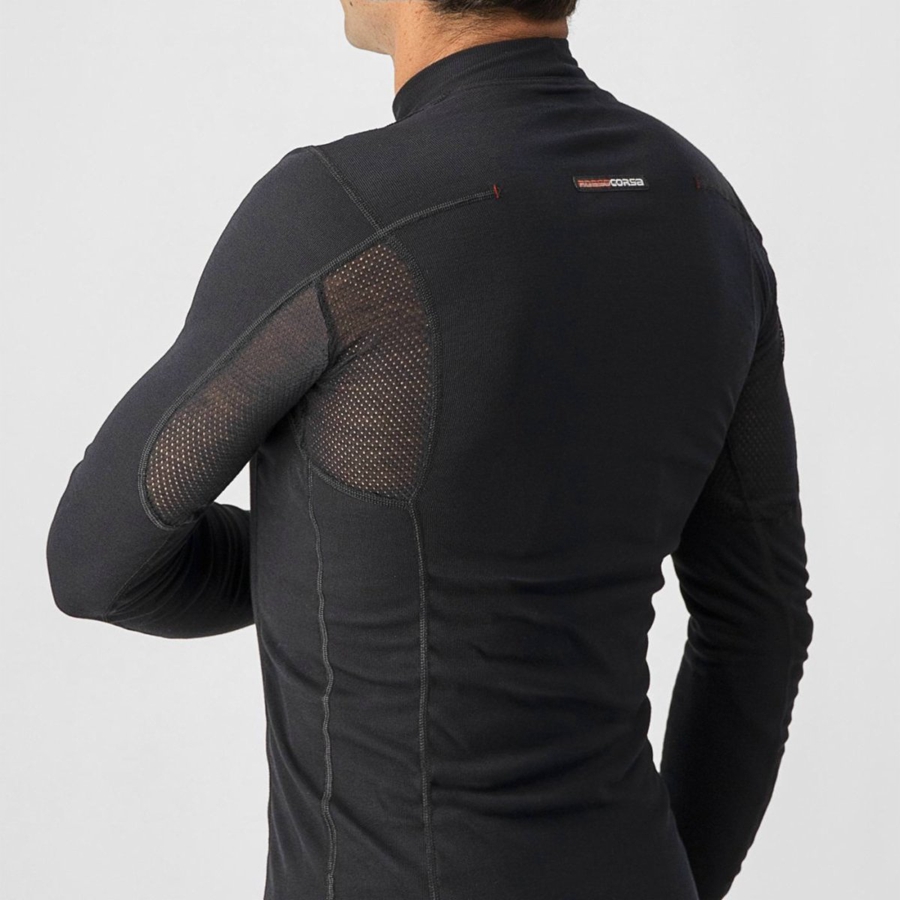 Black Men Castelli FLANDERS WARM LONG SLEEVE Base Layer | PUCR16820