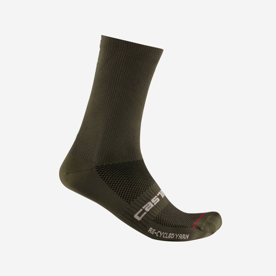 Black Men Castelli RE-CYCLE THERMAL 18 Socks | KJQP27354