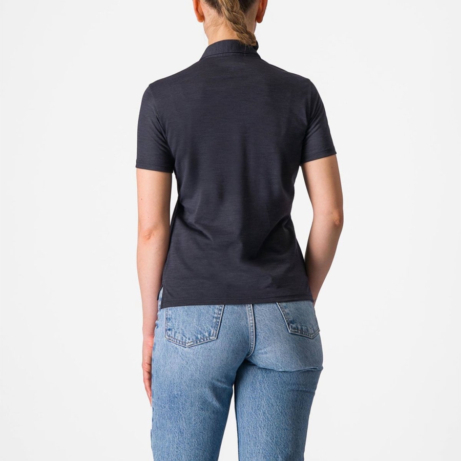 Black Women Castelli MERINO W POLO Casual | PLYB61259