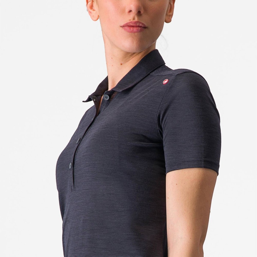 Black Women Castelli MERINO W POLO Casual | PLYB61259