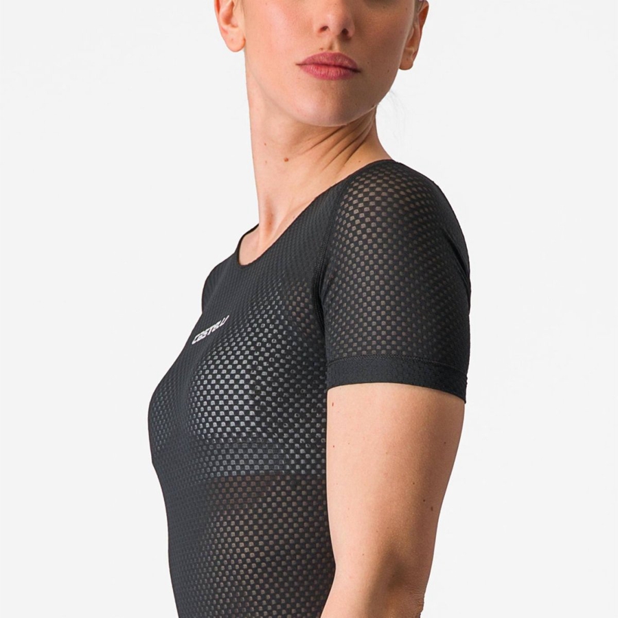 Black Women Castelli PRO MESH W SHORT SLEEVE Base Layer | MREL69254