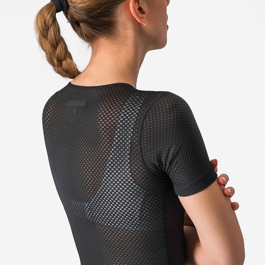 Black Women Castelli PRO MESH W SHORT SLEEVE Base Layer | MREL69254