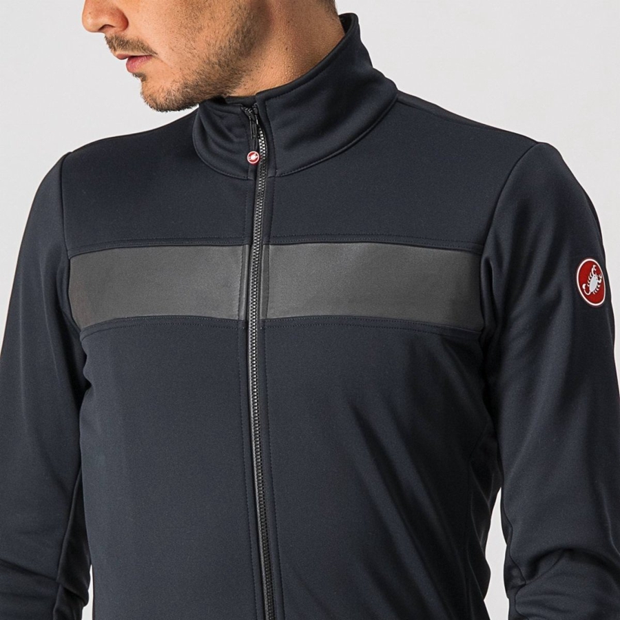 Black / Black Men Castelli RADDOPPIA 3 Jackets | IHDW68914