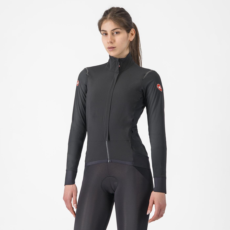 Black / Black Women Castelli ALPHA FLIGHT ROS W Jackets | GTWU10645