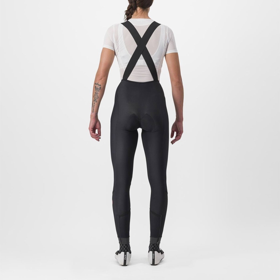 Black / Black Women Castelli VELOCISSIMA DT Bib Tights | QXCK38071