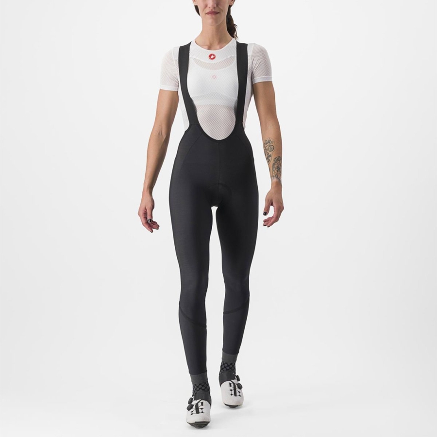 Black / Black Women Castelli VELOCISSIMA DT Bib Tights | QXCK38071