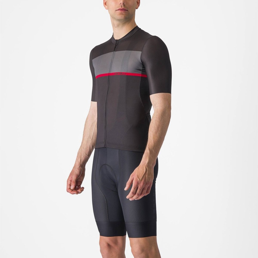 Black / Dark Grey / Red Men Castelli TRADIZIONE Jersey | ESLW21570