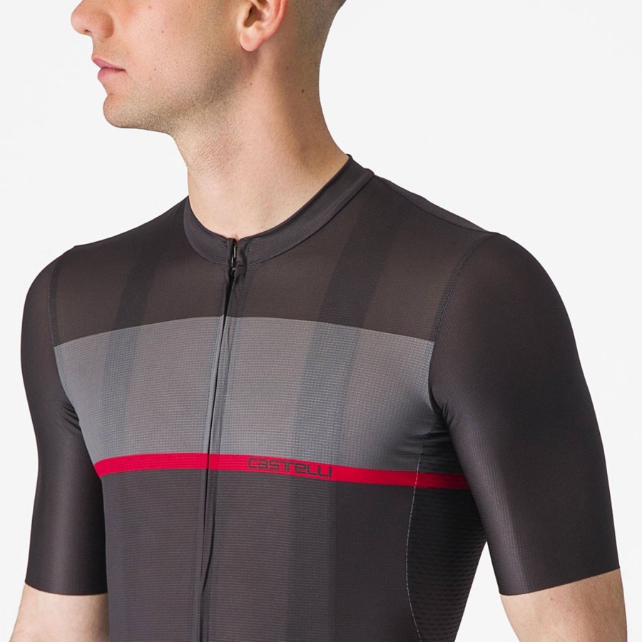 Black / Dark Grey / Red Men Castelli TRADIZIONE Jersey | ESLW21570