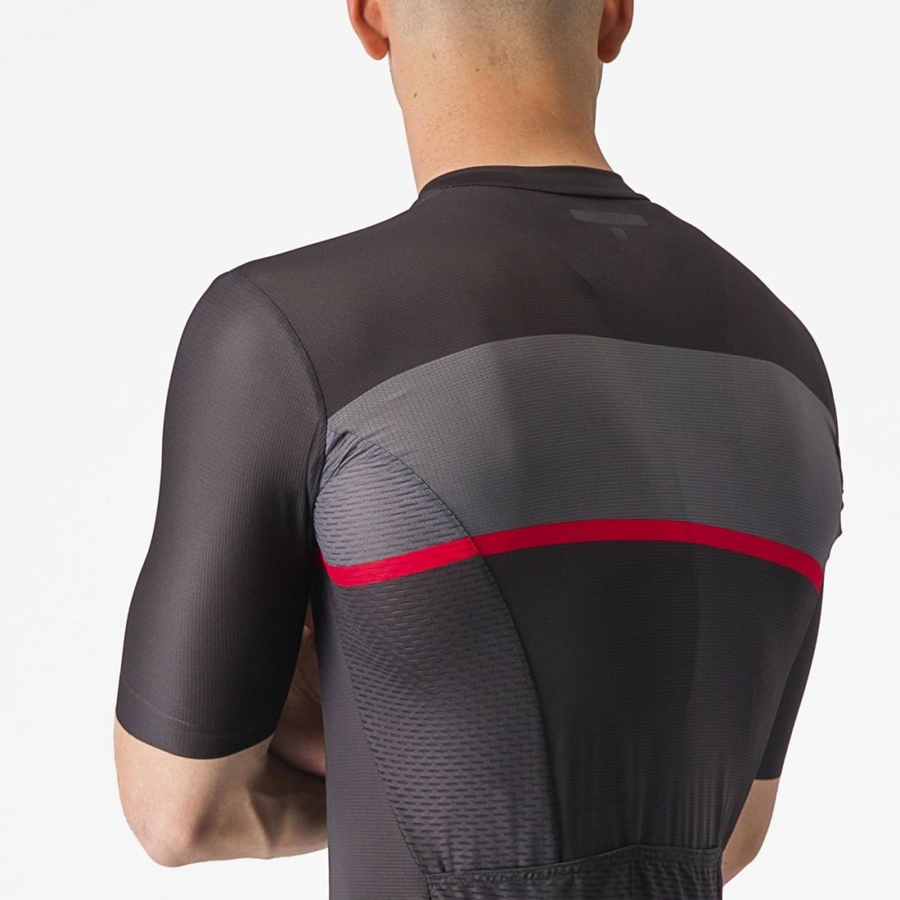 Black / Dark Grey / Red Men Castelli TRADIZIONE Jersey | ESLW21570