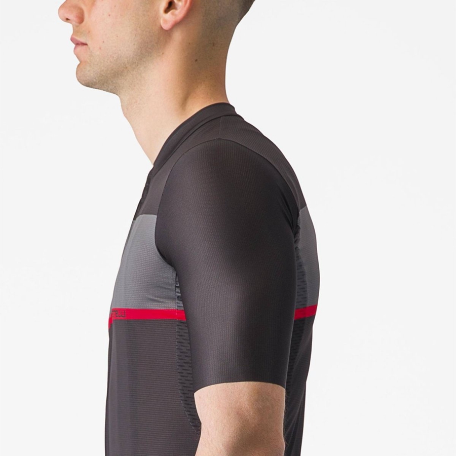 Black / Dark Grey / Red Men Castelli TRADIZIONE Jersey | ESLW21570