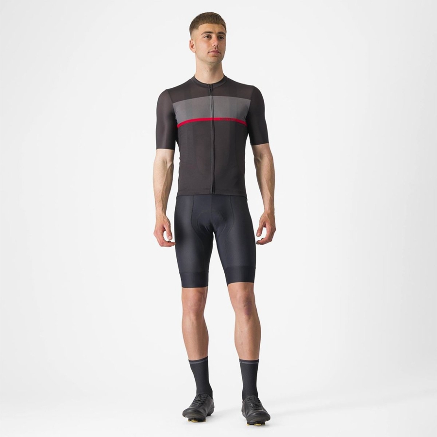 Black / Dark Grey / Red Men Castelli TRADIZIONE Jersey | ESLW21570