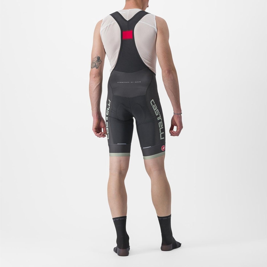 Black / Green Men Castelli COMPETIZIONE KIT Bib Shorts | VZFT73809