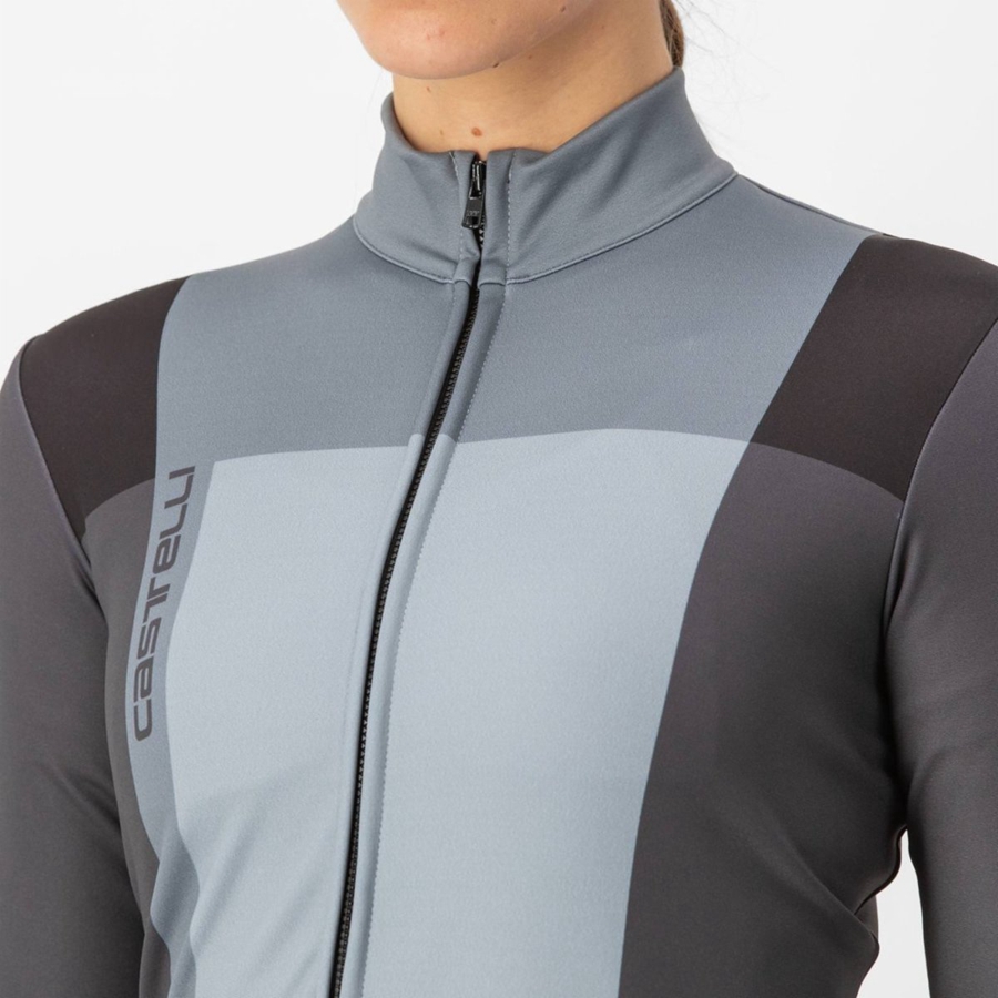 Black / Grey Women Castelli UNLIMITED W THERMAL Jersey | QFGR09576