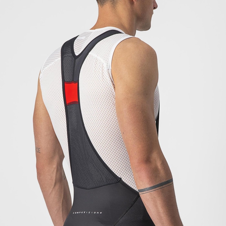 Black / Silver Grey Men Castelli COMPETIZIONE KIT Bib Shorts | JLKG08631