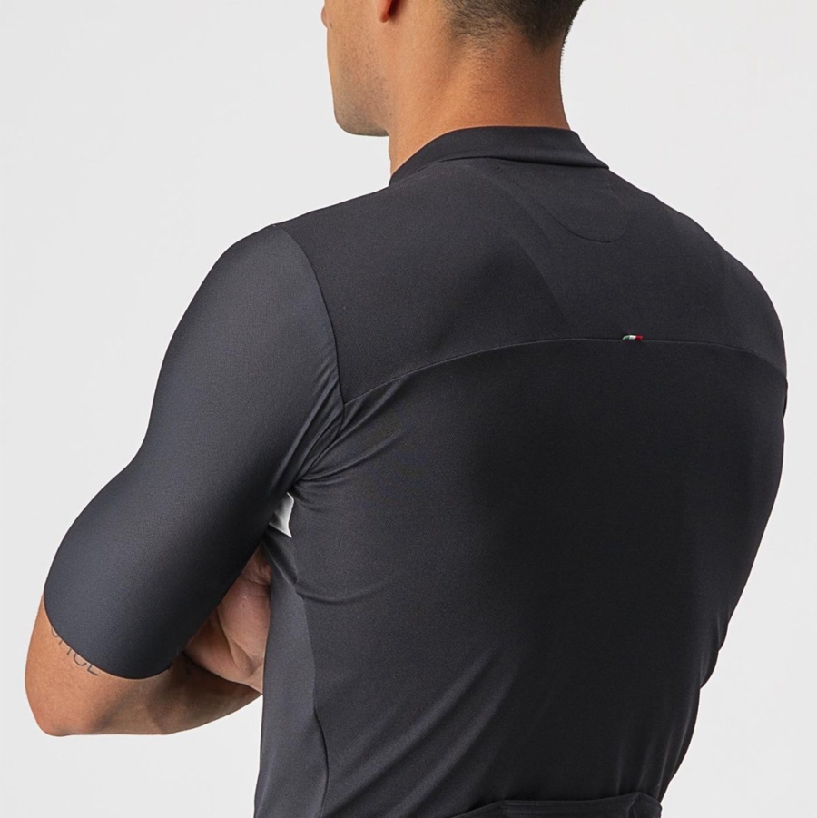 Black / Silver Grey / White Men Castelli PROLOGO 7 Jersey | OEMK06342