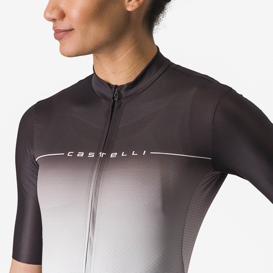 Black / Silver Grey / White Women Castelli SALITA Jersey | SMJC05427