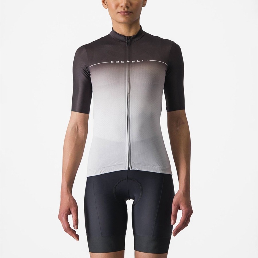 Black / Silver Grey / White Women Castelli SALITA Jersey | SMJC05427