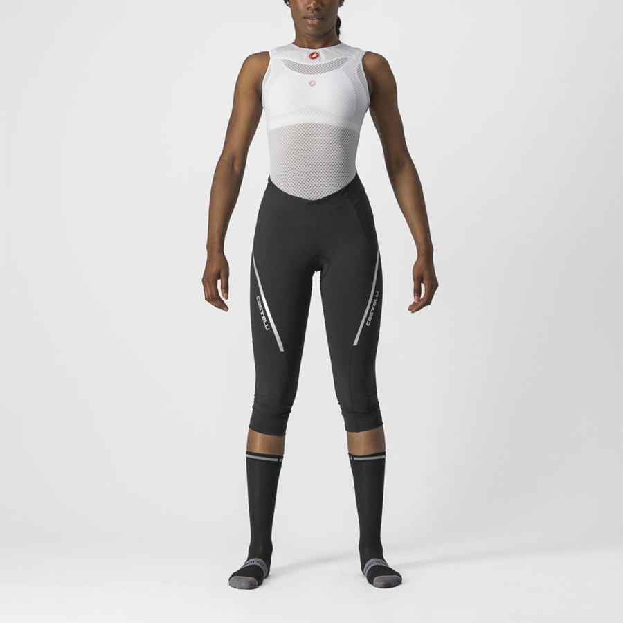 Black / Silver Women Castelli VELOCISSIMA 3 KNICKER Leggings | LTMV53268