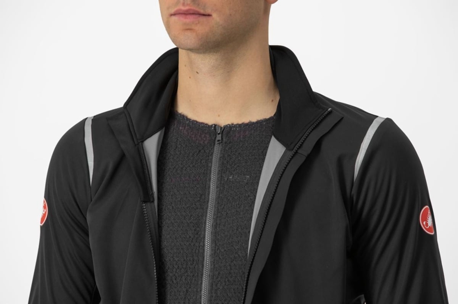 Black / Silver / Dark Men Castelli ALPHA DOPPIO ROS Jackets | GBND58927