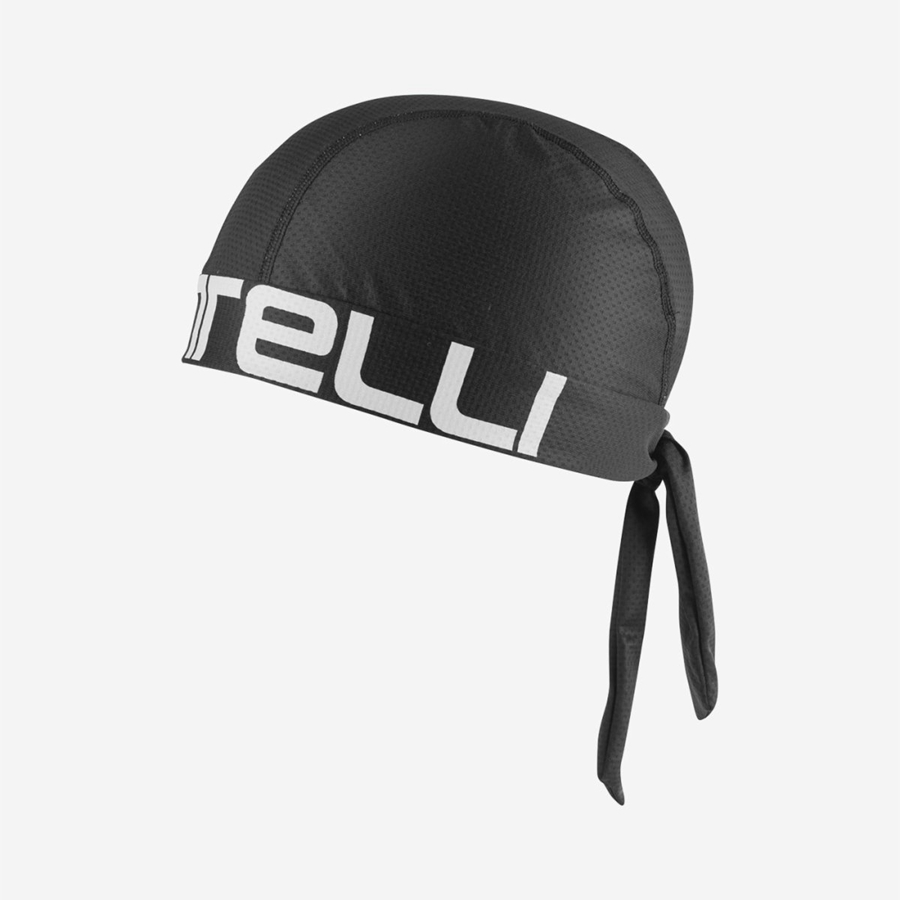 Black / White Men Castelli CASTELLI BANDANA Headwear | XPQB64510