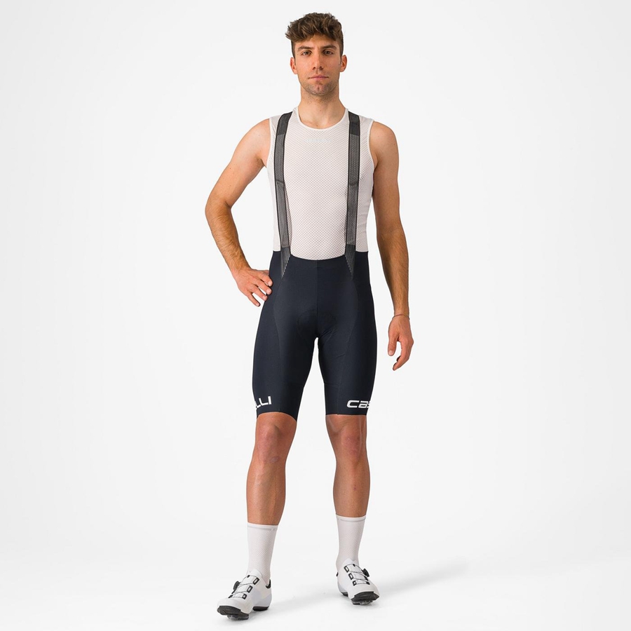 Black / White Men Castelli FREE AERO RC CLASSIC Bib Shorts | CRVQ61789