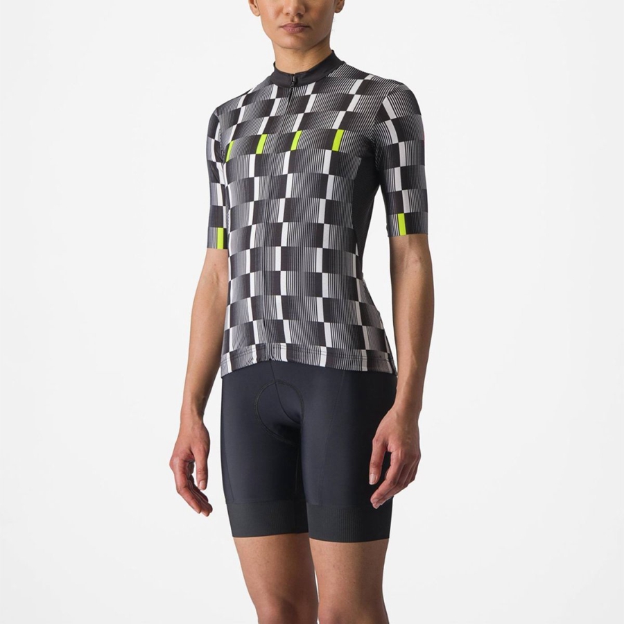 Black / White / Light Green Women Castelli DIMENSIONE Jersey | AGWS92753