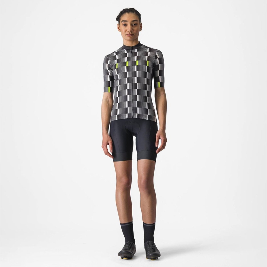 Black / White / Light Green Women Castelli DIMENSIONE Jersey | AGWS92753