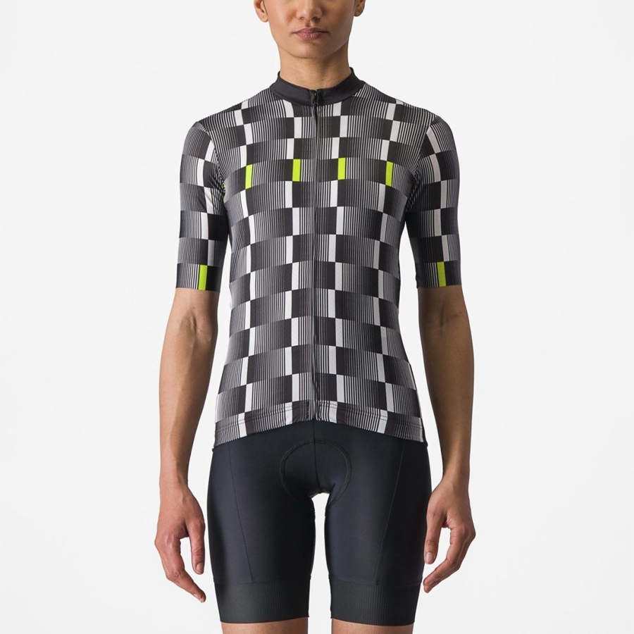 Black / White / Light Green Women Castelli DIMENSIONE Jersey | AGWS92753