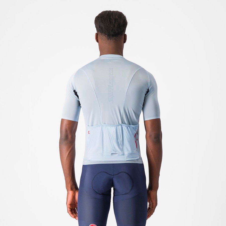 Blue Men Castelli SUPERLEGGERA 3 Jersey | IQCX72154