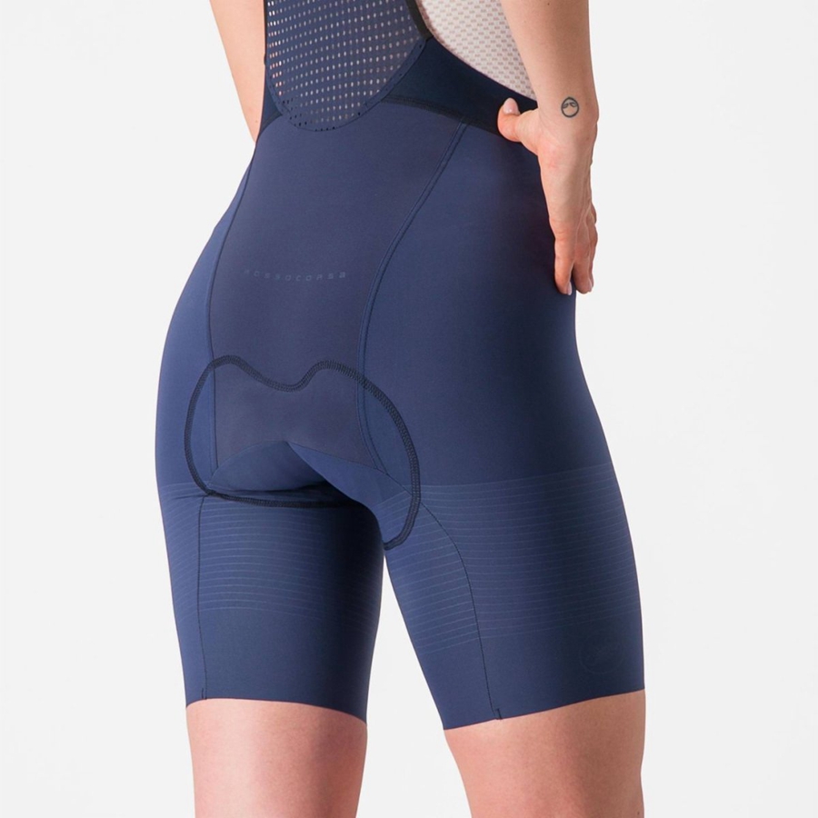 Blue / Grey Blue Women Castelli PREMIO W Bib Shorts | LNBC56710