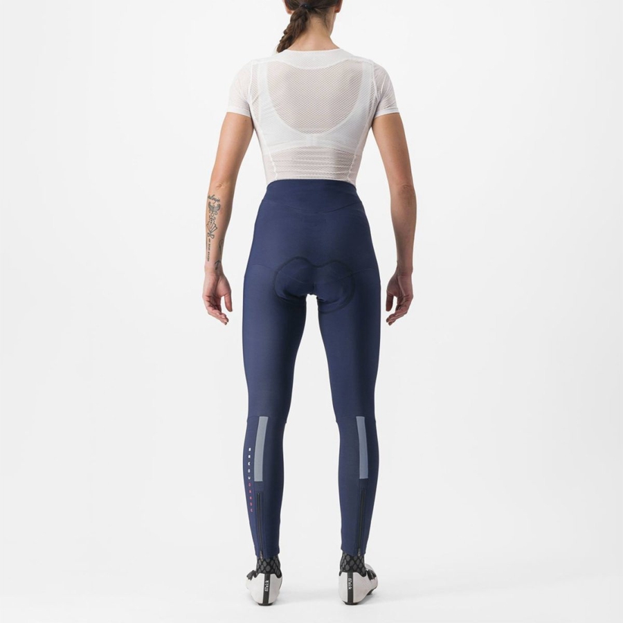 Blue / Silver Women Castelli SORPASSO RoS W Leggings | OXUZ76259