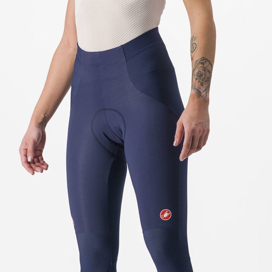 Blue / Silver Women Castelli SORPASSO RoS W Leggings | OXUZ76259