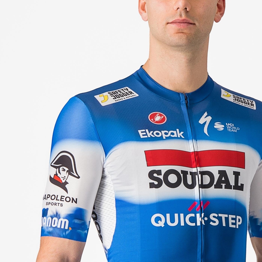 Blue / White Men Castelli COMPETIZIONE 3 Jersey | RQGY43586