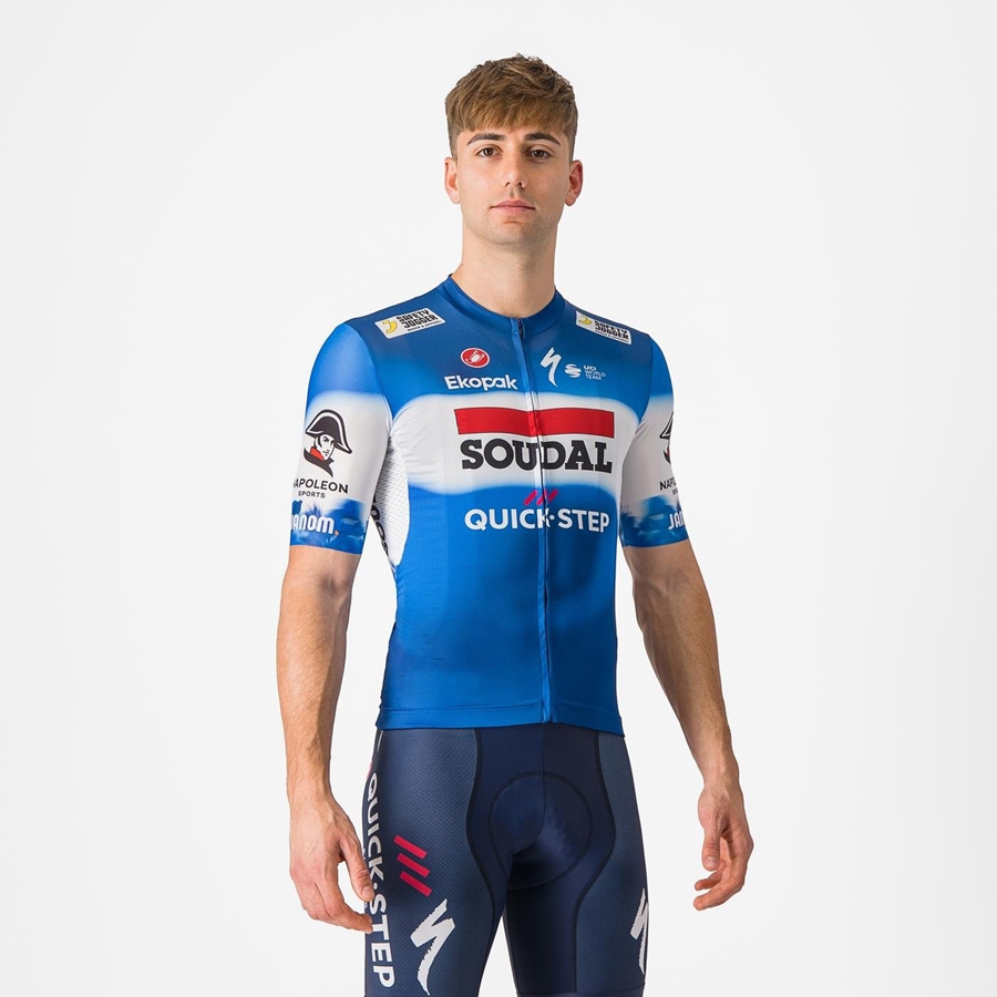 Blue / White Men Castelli COMPETIZIONE 3 Jersey | RQGY43586