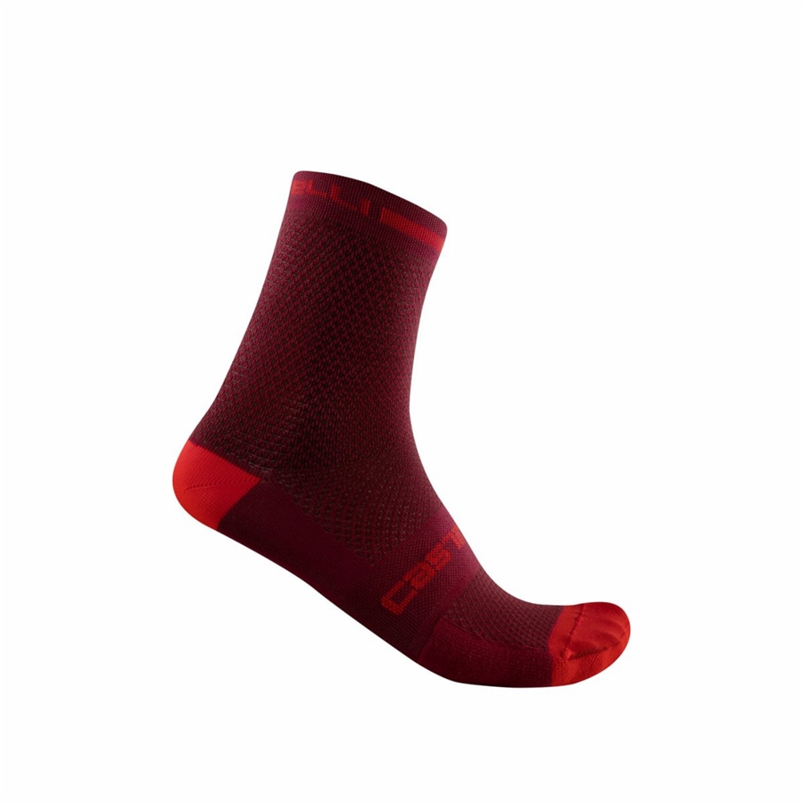 Burgundy Men Castelli SUPERLEGGERA T 12 Socks | GOXP28361