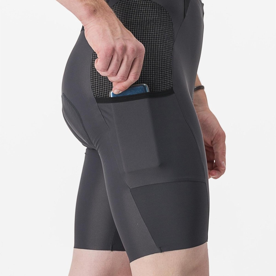 Dark Grey Men Castelli FREE UNLIMITED Bib Shorts | AZIV49071