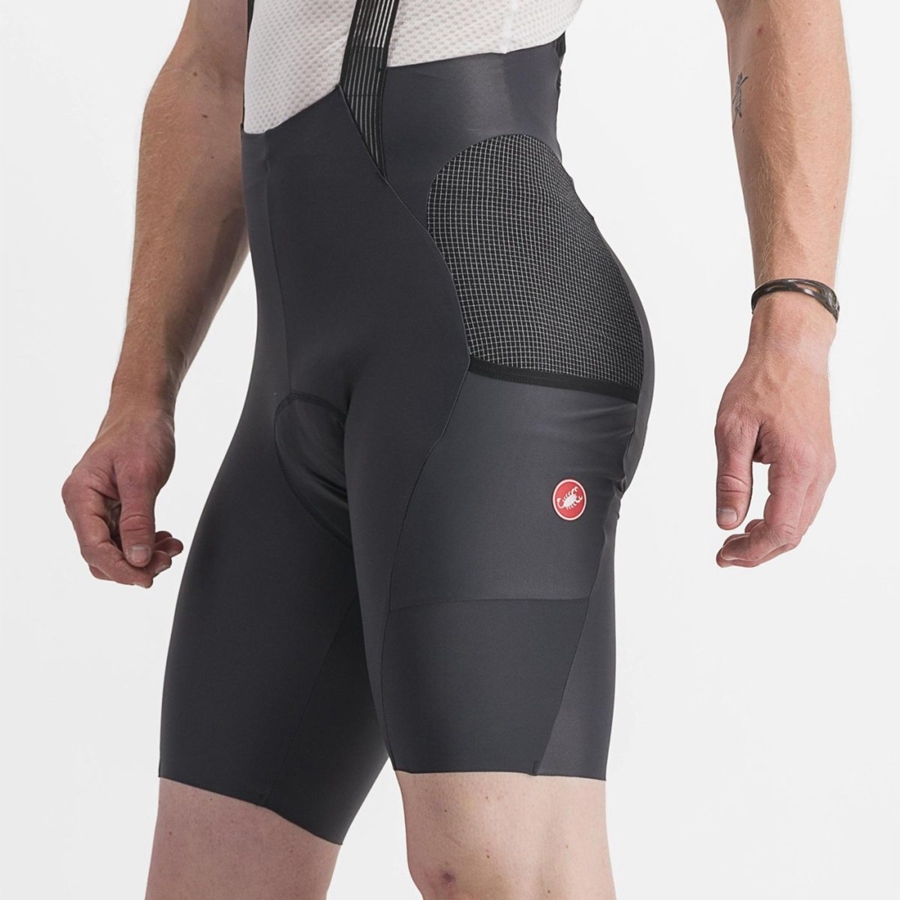 Dark Grey Men Castelli FREE UNLIMITED Bib Shorts | AZIV49071