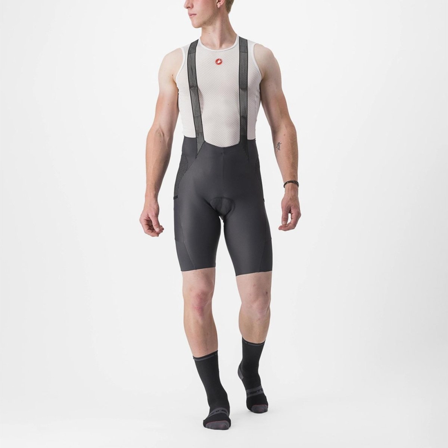 Dark Grey Men Castelli FREE UNLIMITED Bib Shorts | AZIV49071