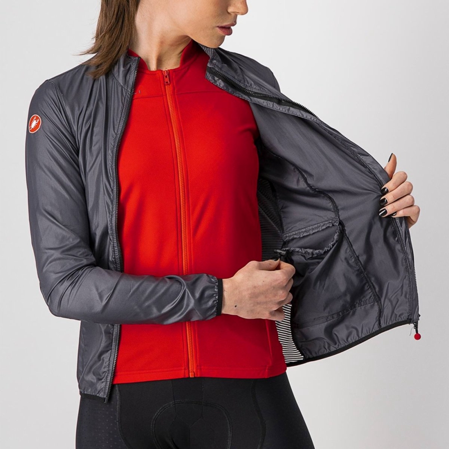 Dark Grey Women Castelli ARIA SHELL W Protection | FSQH38276