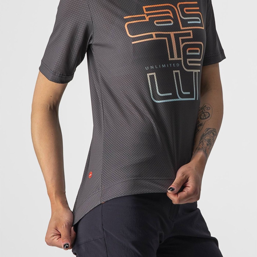 Dark Grey Women Castelli TRAIL TECH W TEE Jersey | GVEQ39470