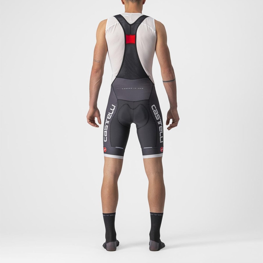 Dark Grey / Silver Grey Men Castelli COMPETIZIONE KIT Bib Shorts | UYNE08614