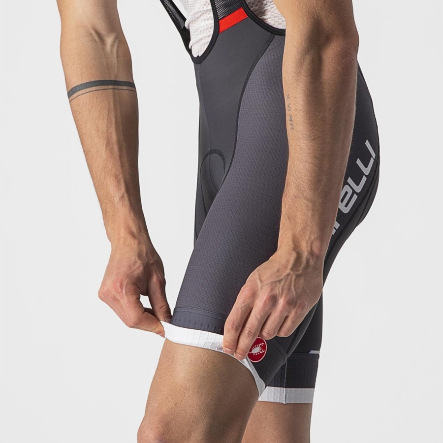 Dark Grey / Silver Grey Men Castelli COMPETIZIONE KIT Bib Shorts | UYNE08614