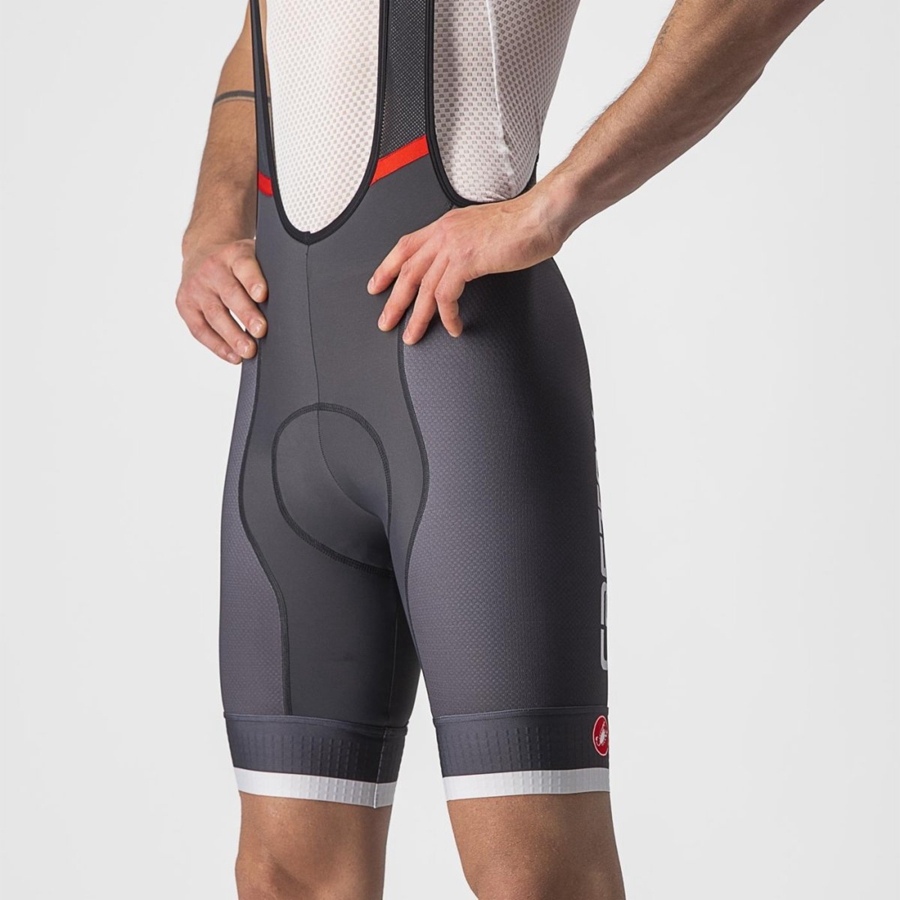 Dark Grey / Silver Grey Men Castelli COMPETIZIONE KIT Bib Shorts | UYNE08614