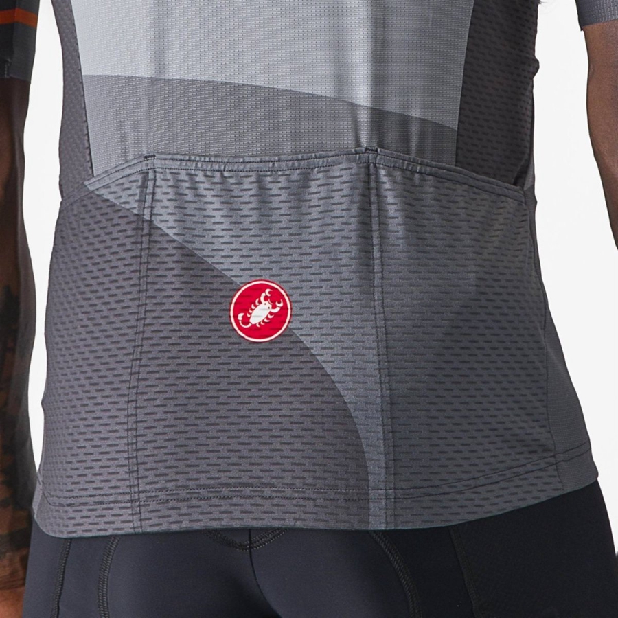 Dark Grey / Silver Grey Men Castelli ORIZZONTE Jersey | EJYF98134